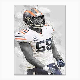 Roquan Smith Chicago Bears Canvas Print