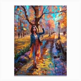Girl In Autumn Canvas Print