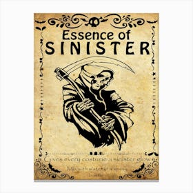 Essence Of Sinister, Halloween Poster Canvas Print