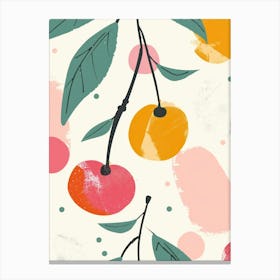 Cherries Close Up Illustration 3 Canvas Print