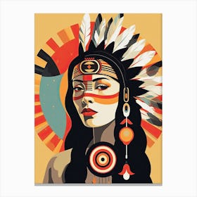 Reviving Tradition: Pop Art Native American Canvas Print