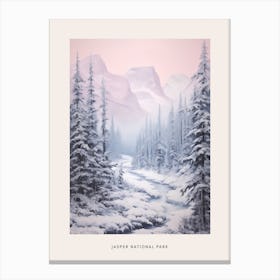 Dreamy Winter National Park Poster  Jasper National Park Canada 4 Canvas Print