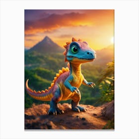 Dinosaur In The Sun Canvas Print