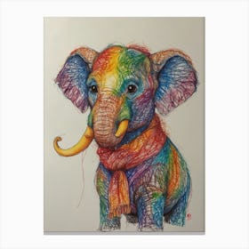 Elephant In A Scarf Canvas Print