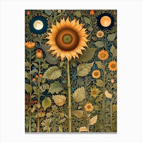 William Morris Print Sunflowers In The Moonlight Canvas Print