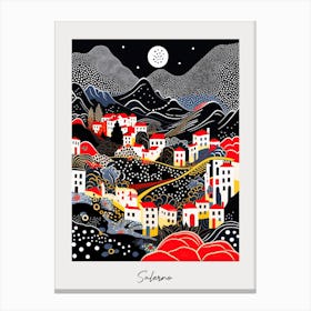 Poster Of Salerno, Italy, Illustration In The Style Of Pop Art 2 Canvas Print