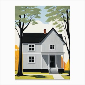 Minimalist Modern House Illustration (33) Canvas Print