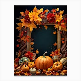 An Opulent Autumnal Frame Filled With Festive Thanksgiving Imagery Midst A Lavish Promotion Digital (6) Canvas Print