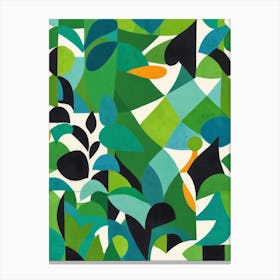 Abstract Green Leaves Canvas Print