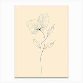 Line Drawing Of A Flower 1 Canvas Print