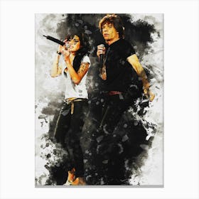 Smudge Of Amy Winehouse & Mick Jagger Canvas Print
