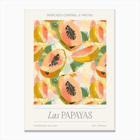 Tropical Fruit Market, Impressionist Papaya Canvas Print