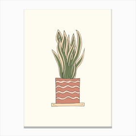 Sansevieria Black Gold In A Pot Canvas Print