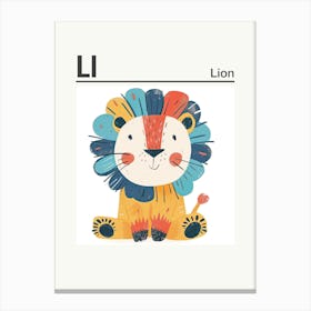 Animals Alphabet Lion 4 Canvas Print