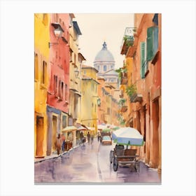 Rome, Italy Watercolour Streets 5 Canvas Print