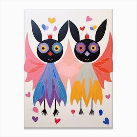 Colourful Kids Animal Art Bat 1 Canvas Print