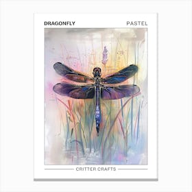 Dragonfly Pastel Watercolour 4 Poster Canvas Print