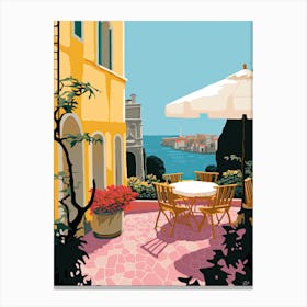 Ravello, Italy, Flat Pastels Tones Illustration 1 Canvas Print