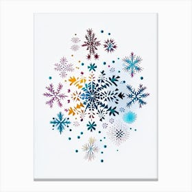 Irregular Snowflakes, Snowflakes, Minimal Line Drawing 4 Canvas Print