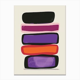 Minimalist Stacked Purple Abstract Jelly Slices Canvas Print