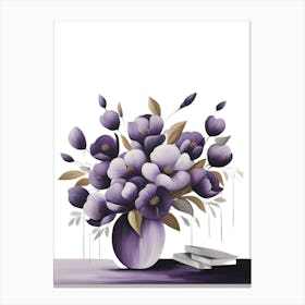 Purple Flowers In A Vase 1 Canvas Print