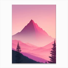 Misty Mountains Vertical Background In Pink Tone 44 Canvas Print
