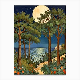 William Morris Moonlight In The Woods 45 Canvas Print