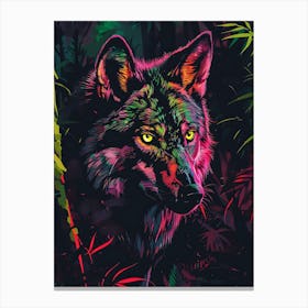 Wolf In The Jungle 15 Canvas Print