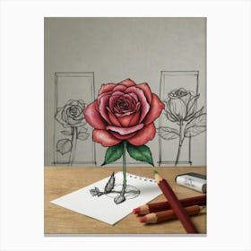 3d Rose Canvas Print