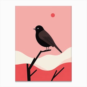 Minimalist Blackbird 1 Illustration Canvas Print