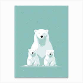 Frozen Moments; Polar Bear Family Chronicles Canvas Print