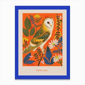 Spring Birds Poster Barn Owl 2 Canvas Print