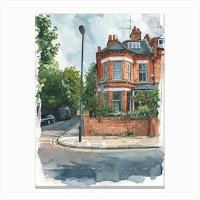 Hillingdon London Borough   Street Watercolour 4 Canvas Print