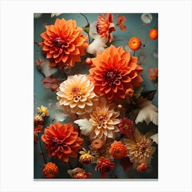 Autumn Dahlias Canvas Print