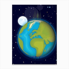 Earth In Space Canvas Print