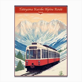 Tateyama Kurobe Alpine Route, Japan Vintage Travel Art 2 Poster Canvas Print