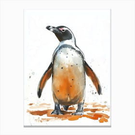 Humboldt Penguin Livingston Island Watercolour Painting 1 Canvas Print
