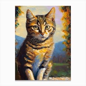 Tabby Cat Fine Art Oil Painting Canvas Print