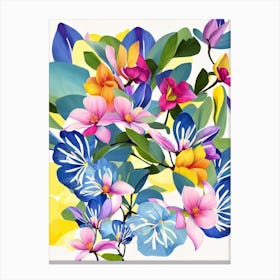 Magnolia 2 Modern Colourful Flower Canvas Print
