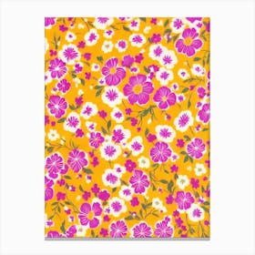 Lilac Floral Print Warm Tones1 Flower Canvas Print