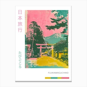 Fujikawaguchiko Japan Duotone Silkscreen Poster 4 Canvas Print