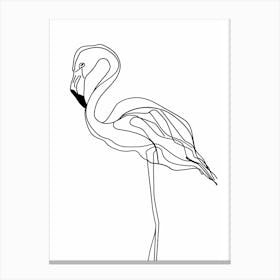 Flamingo animal lines art Canvas Print