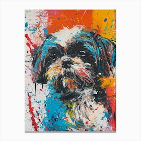 Shih Tzu Acrylic Painting 8 Canvas Print