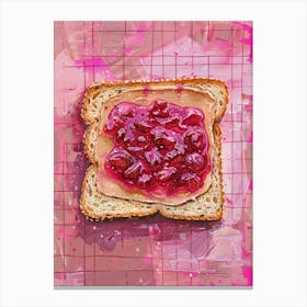 Pink Breakfast Food Peanut Butter And Jelly 2 Canvas Print