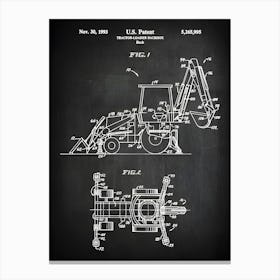 Tractor,Loader Backhoe, Construction Art, Construction Decor, Construction Wall Art, Excavator, Backhoe Digger, Construction Gift, Cc9951 Canvas Print