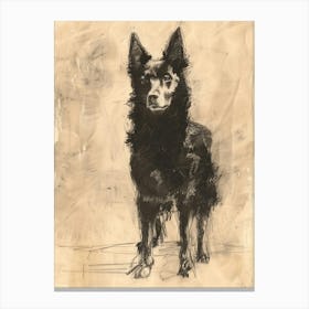 Belgian Laekenois Dog Charcoal Line 1 Canvas Print