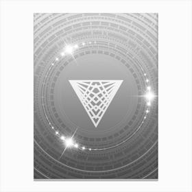 Geometric Glyph in White and Silver with Sparkle Array n.0163 Canvas Print