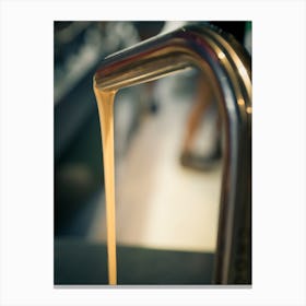 White Chocolate Flowing From A Faucet Metal 2 Canvas Print