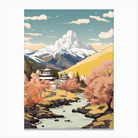 Bhutan 4 Travel Illustration Canvas Print