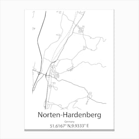 Norten Hardenberg,Germany Minimalist Map Canvas Print